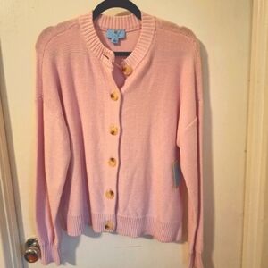 CeCe Pink Button Front Cardigan Size Medium